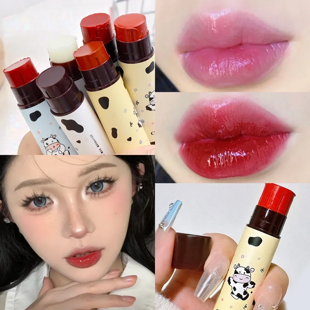 Bálsamo labial hidratante de vaca, bálsamo labial de colores, duradero, nutre los labios, Reduce la línea labial, antienvejecimiento, hidratación antienvejecimiento, cuidado labial