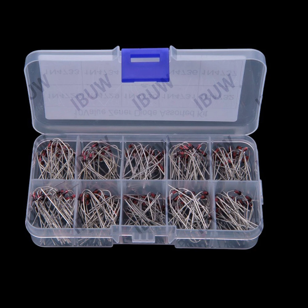 10Value 5.6V 6.2V 6.8V 200PCS 1N4728~1N4737 1W Zener Diode Kit 3.3V 3.6V 3.9V 4.3V 4.7V 5.1V 7.5V