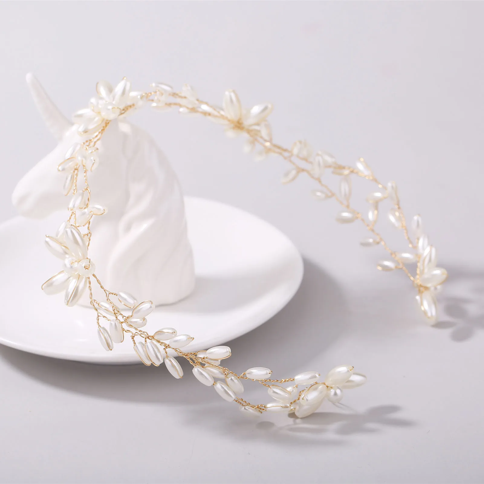 Wedding Pearl Beads Soft Headband Durable Easy to Wear Banquet Gown Headdress for Woman Hair Styling Tools