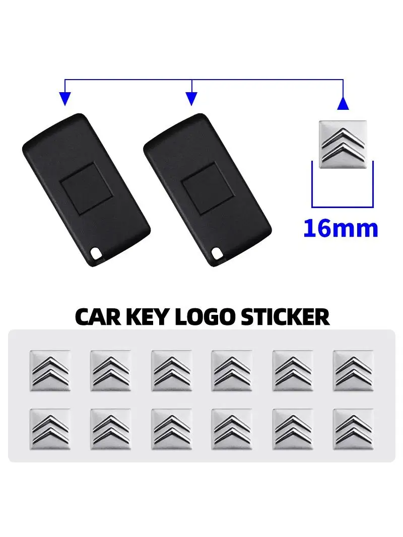 2/5/10 pièces 16mm clé à distance carré emblème Logo autocollant pour citroën C1 C3 C4 C5 C6 2CV VTS Picasso Cross Cactus RD3 C4L DS3 DS4 DS5