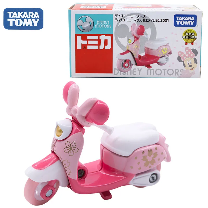 TAKARA TOMY Disney Motorcycle Cartoon Toys Anime Peripheral Trendy Figures Kawaii Model Ornaments Decoration Mickey Minnie Mouse