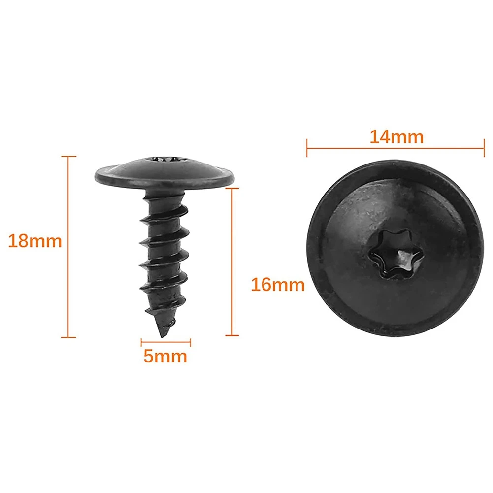 100Pcs Car Engine Under Cover Splash Guard Self-Tapping Screws 5mm N90974701 for - A4 A3 A5 A6 A7 A8 Q5