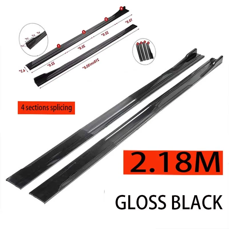 Universele 2.2 m Side Rokken Uitbreiding Rocker Splitters Diffuser Winglet Vleugels Voor VW Golf 7 MK7 Tiguan MK2 T-roc T-cross Golf 8