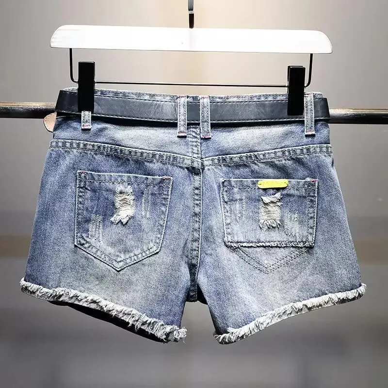 Zomer Mickey Borduren Cowboy Shorts Vrouwen Cartoon Borduren Nieuwe Koreaanse Hoge Taille Losse Wijde Pijpen Jean Shorts Vrouwen Kleding
