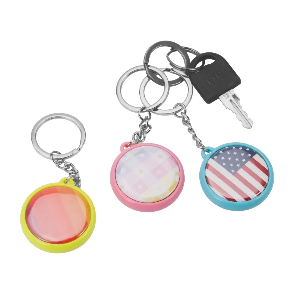 50Pcs Two-sided Keychain Parts for Button Maker Machine, Round Pin Making Supplies Front & Back Metal Covers DIY Photo Keychain