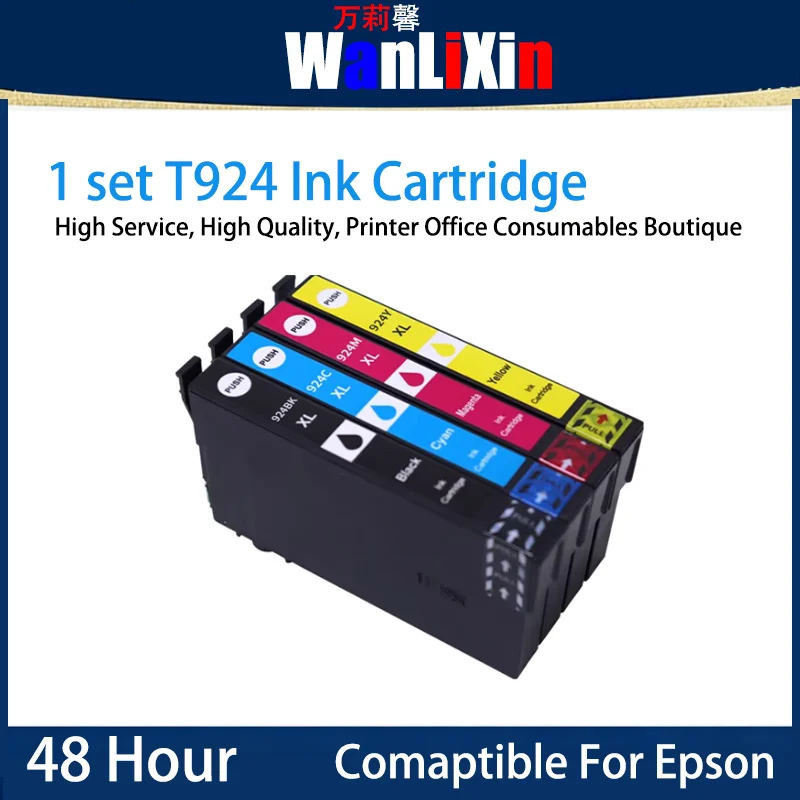 

1 комплект чернильных картриджей T924, совместимых с принтером Epson WorkForce Pro WF-C4810 WF-C4310
