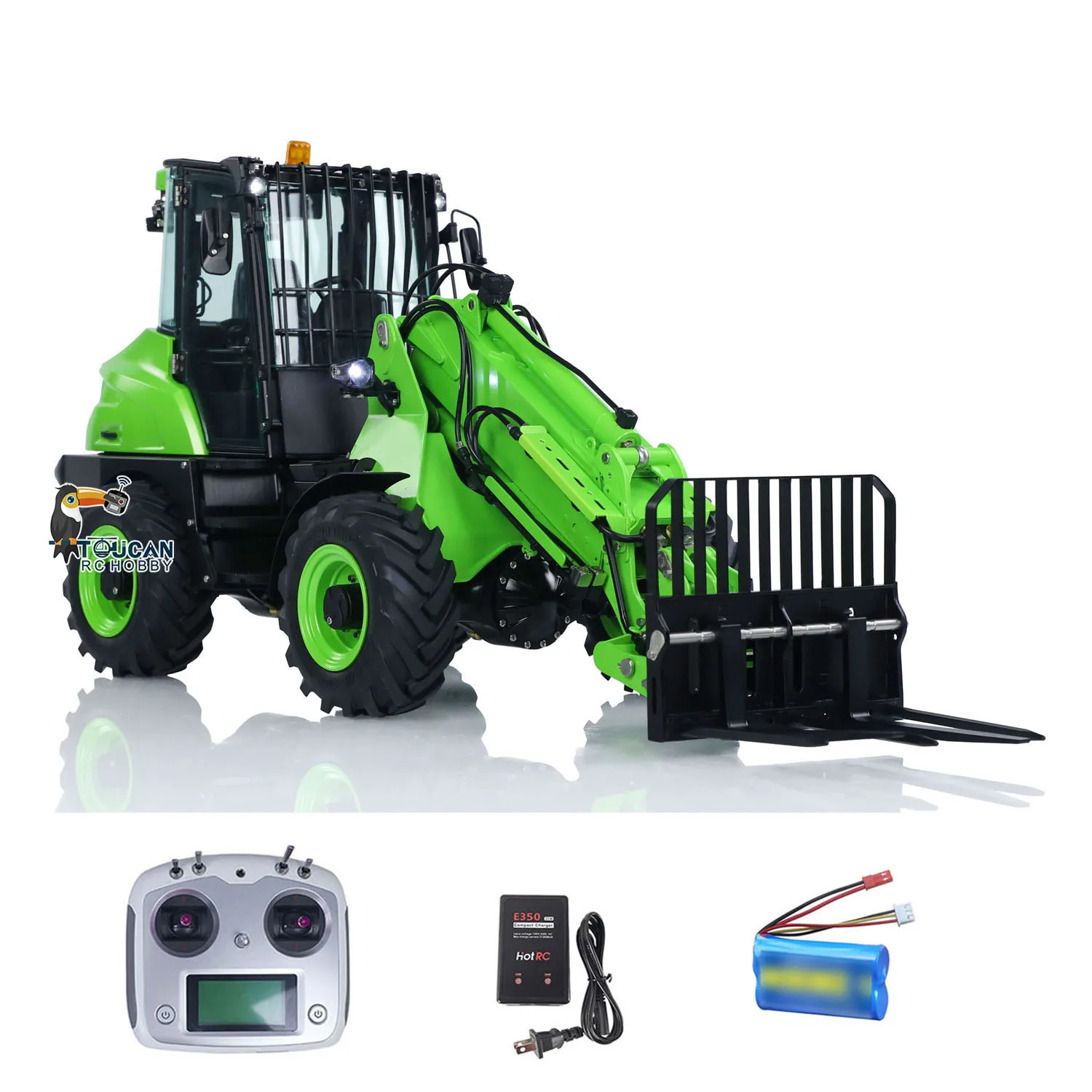 LESU AT1050 RC Hydraulic Loader RTR 1/14 RC Telescopic Arm Forklift Truck Model with Light Sound Remote Control Machine Vehicle