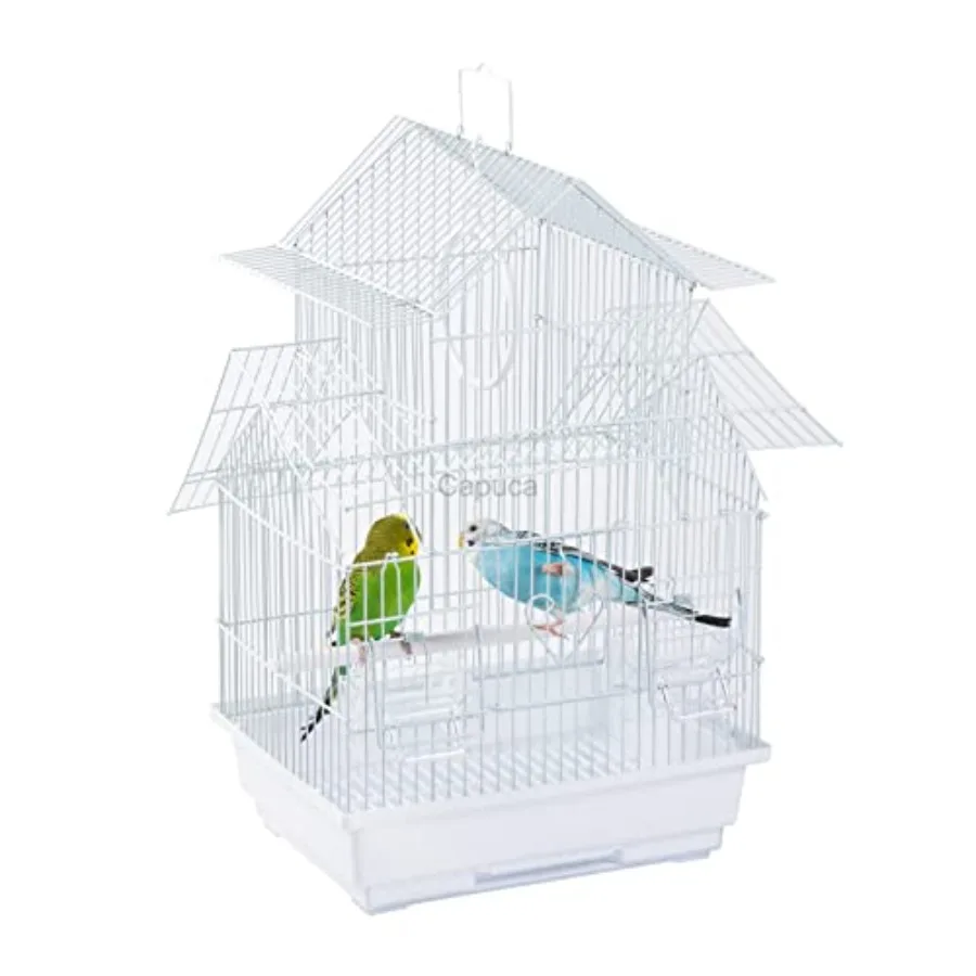 

Small Bird Travel Cage - The Lightweight Small Birds Starter Kit with Birdcages and Accessories Great for Parakeets Lovebirds P