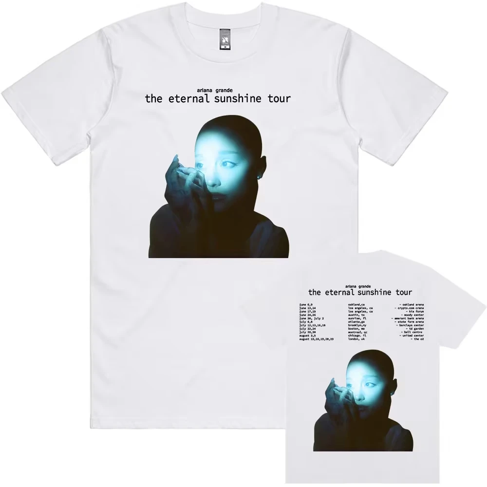 

Футболка Ariana Grande The Eternal Sunshine Tour, хлопковая свободная футболка с короткими рукавами, футболка с графическим принтом певицы, женские и мужские футболки