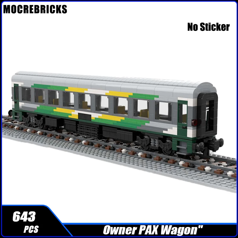 

Urban Railway Train Carriage PAX Passenger Wagon MOC Building Blocks Assembly Model Puzzle Creative Children's Bricks Toys Gifts