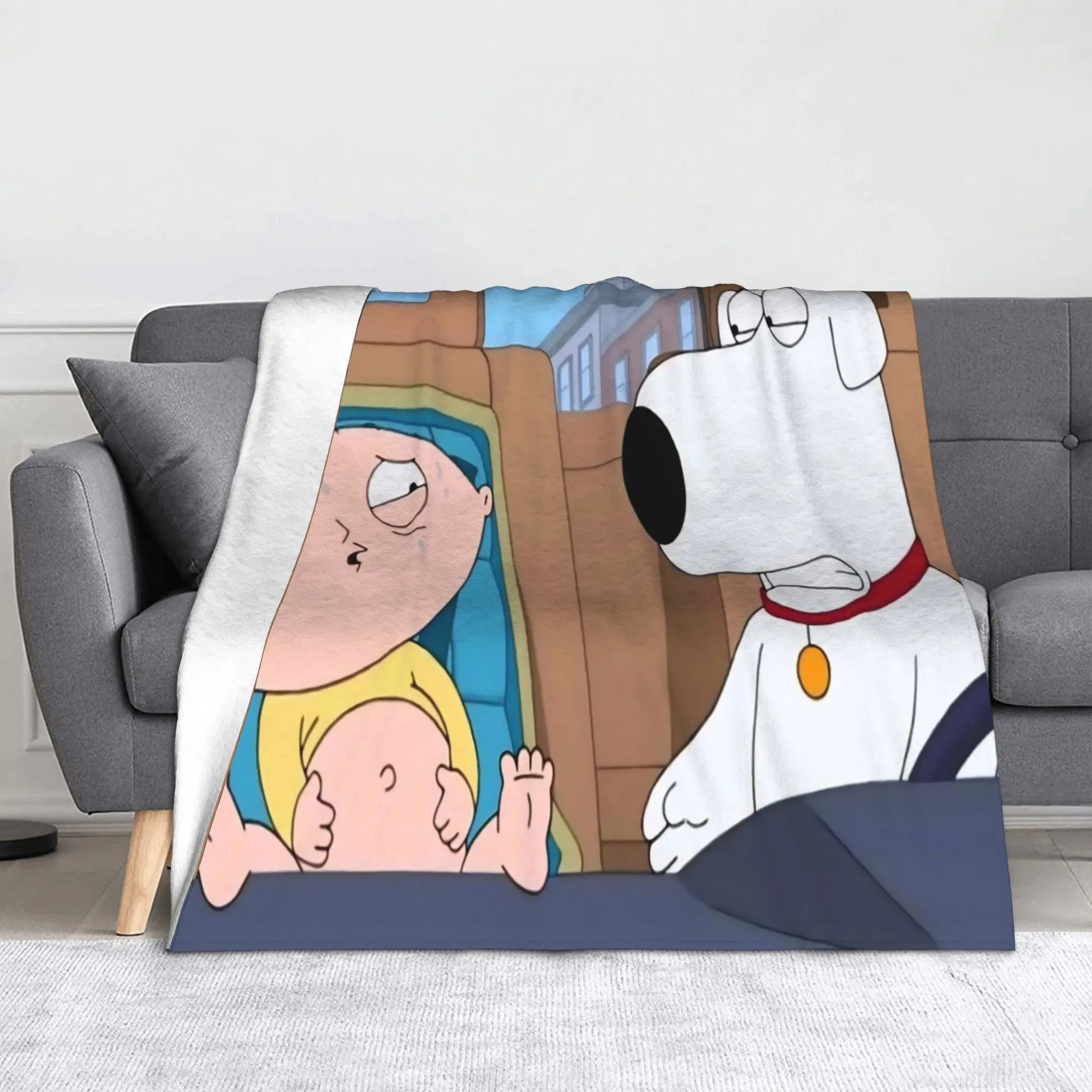 Familys Guys Anime Blanket Cover Stewarts Brian Dog Drive Wool Throw Blankets Bedding Couch Personalised Lightweight Bedspread