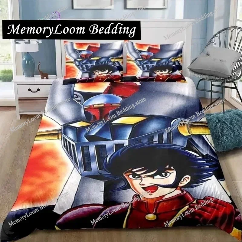 Mazinger z UFO Robot Grendizer Bedding Set Single Twin Full Queen King Size Bed Set Adult Boys Bedroom Anime Bedding Gift