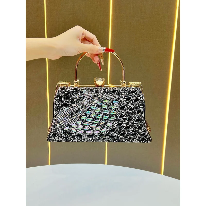 

Ele Peaco Flower Sculpture Dinner Bag Luxury Diamond Handbag Wedding Qipao Crossbody Bag Sli New Arrival Women's Bag