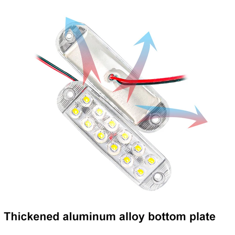 2 قطعة 12LED سطوع عالية أضواء التخليص LED وامض تحذير ضوء 12 فولت-80 فولت RVs مقطورة سيارة شاحنة مصباح إشارة ضوء المؤشر #3