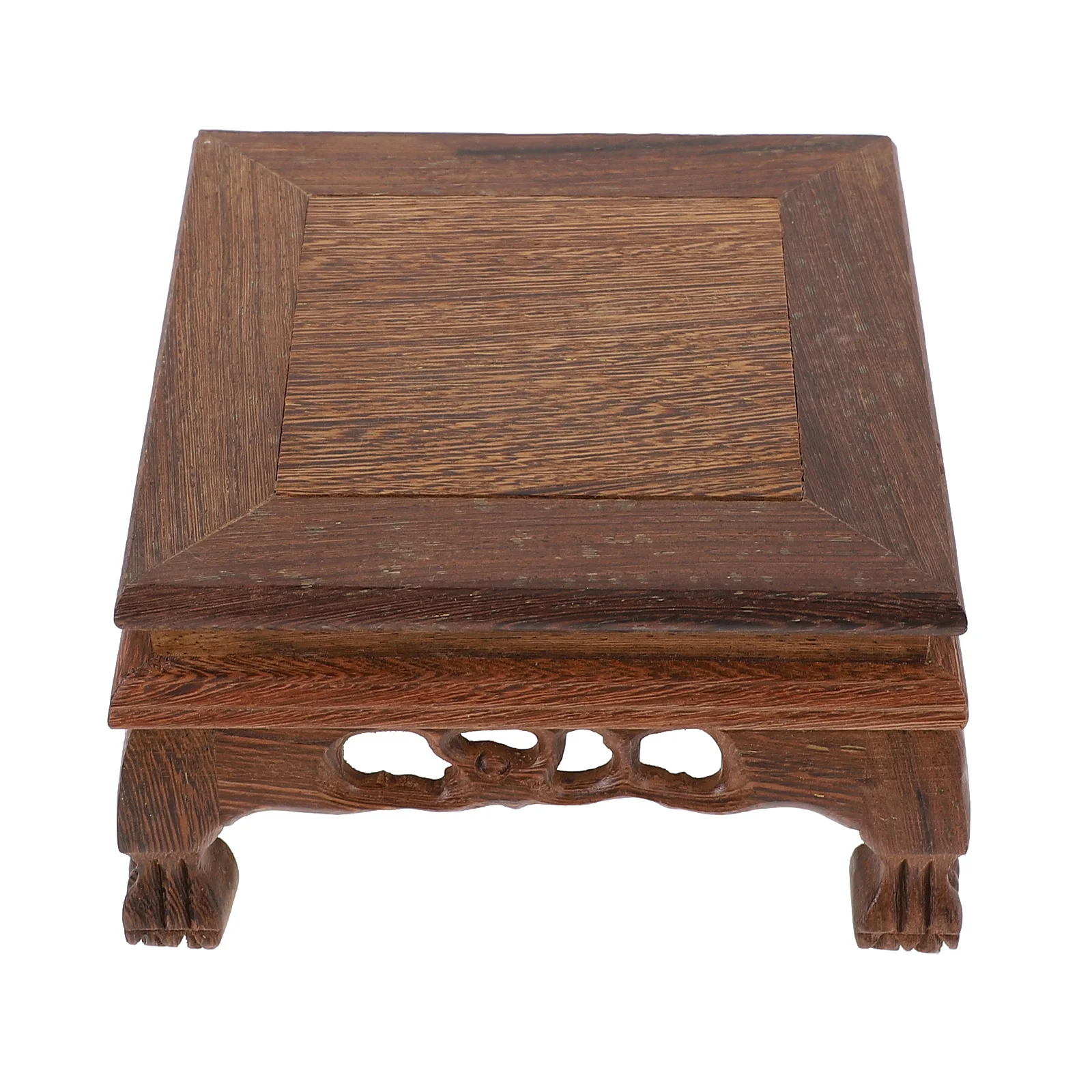 1pc Red Wood Flowerpot Base Wooden Flower Stand Durable Craft Holder Indoor Scene Adornment Retro Art Design Versatile Display