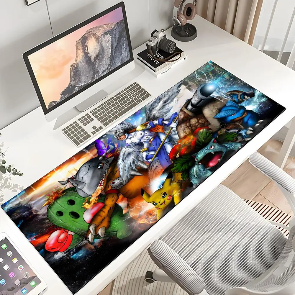 Digimon Mouse Pad Large size gaming Safety mouse pad 100x50 cm mouse pad anti-slip edge locking keyboard desk pad computer pad