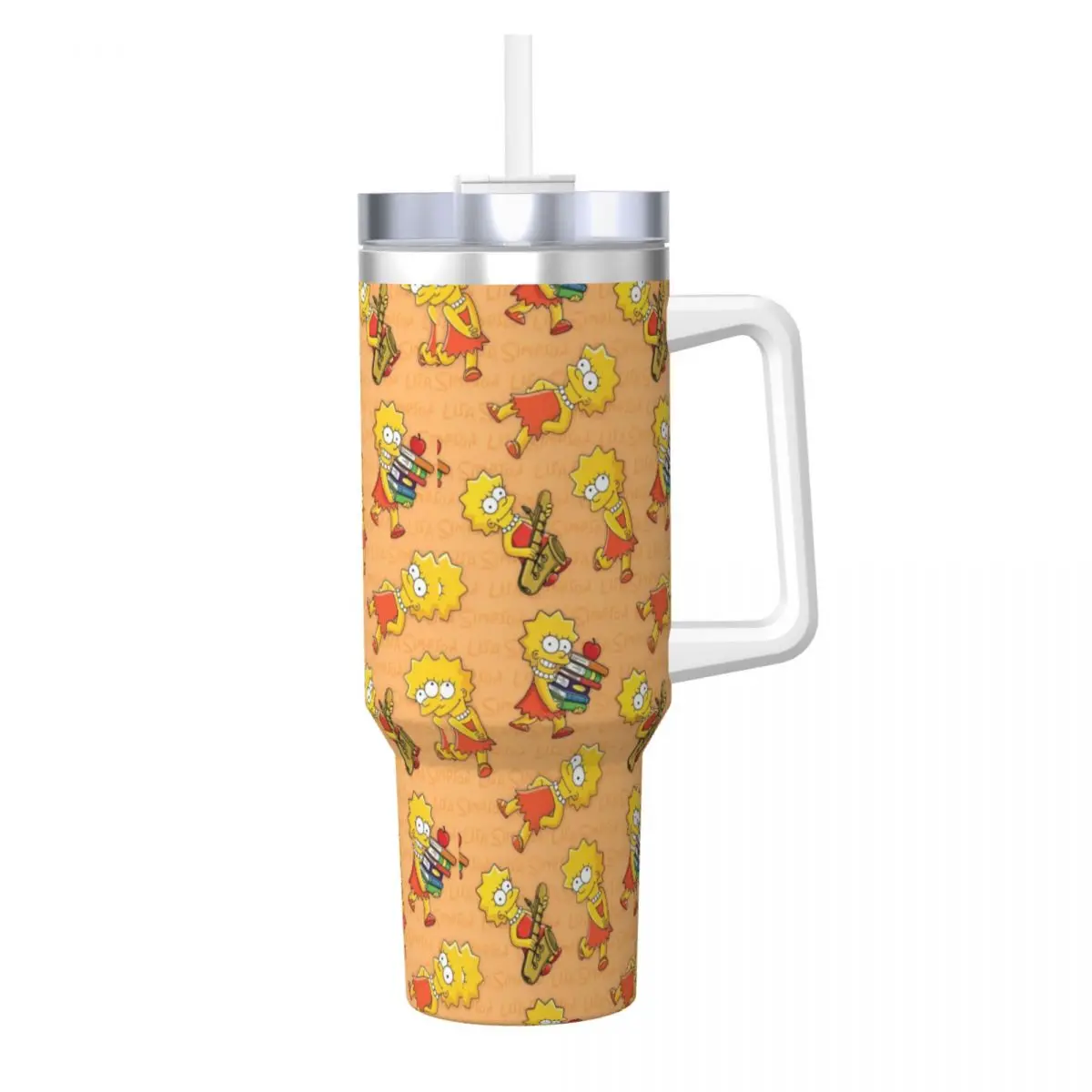 The S-Simpsons Stainless Steel Tumbler Camping Car Mugs Large Capacity Thermal Mug Keep Heat Cold and Hot Milk Tea Water Bottle