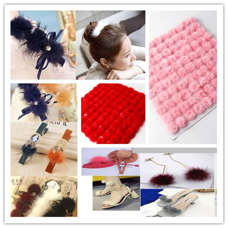 2.5Cm Color Pom Poms Bag Ornaments Real Plush Jewelry Fox Fur Ball Car Keychain Hairpin Diy Material Bag Handmade Accessories