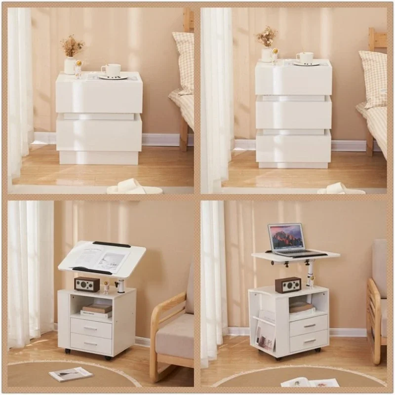 Bedside table light luxury high-end sense, suspended bedroom bedside table small locker