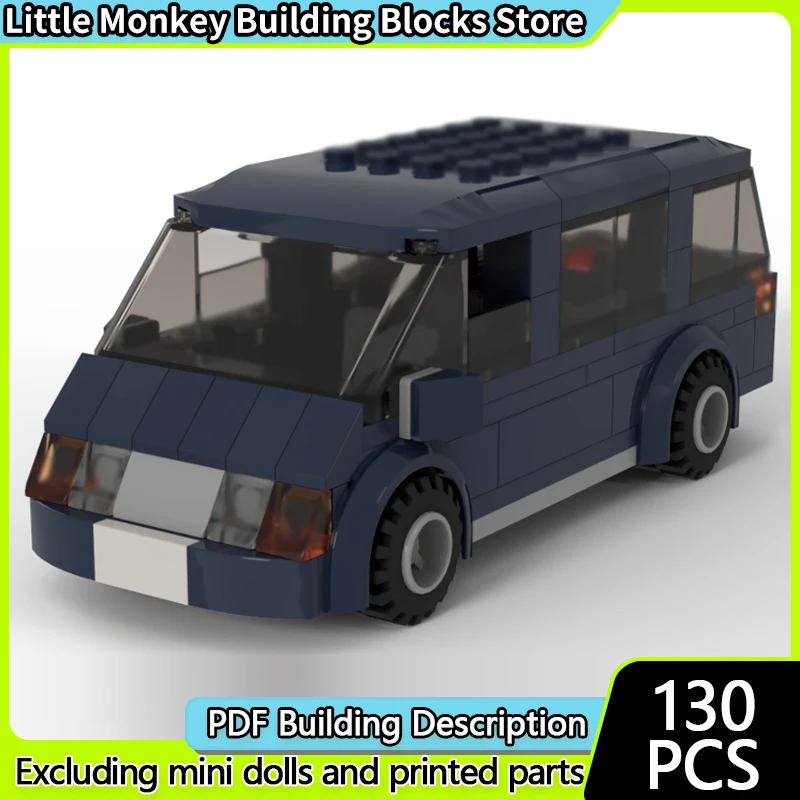 Speed Racing Car Model MOC Building Bricks Dark Blue Small Van Modular Technology Children Holiday Gifts Assemble Toys Suit