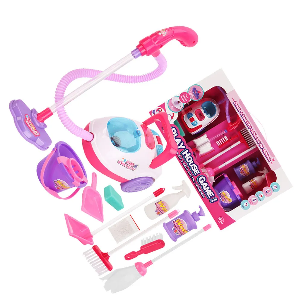 

1Set Kids Play House Vacuum Cleaner Kit Cleaning Set Creative Educational Pretend Role Play Lightweight Colorful