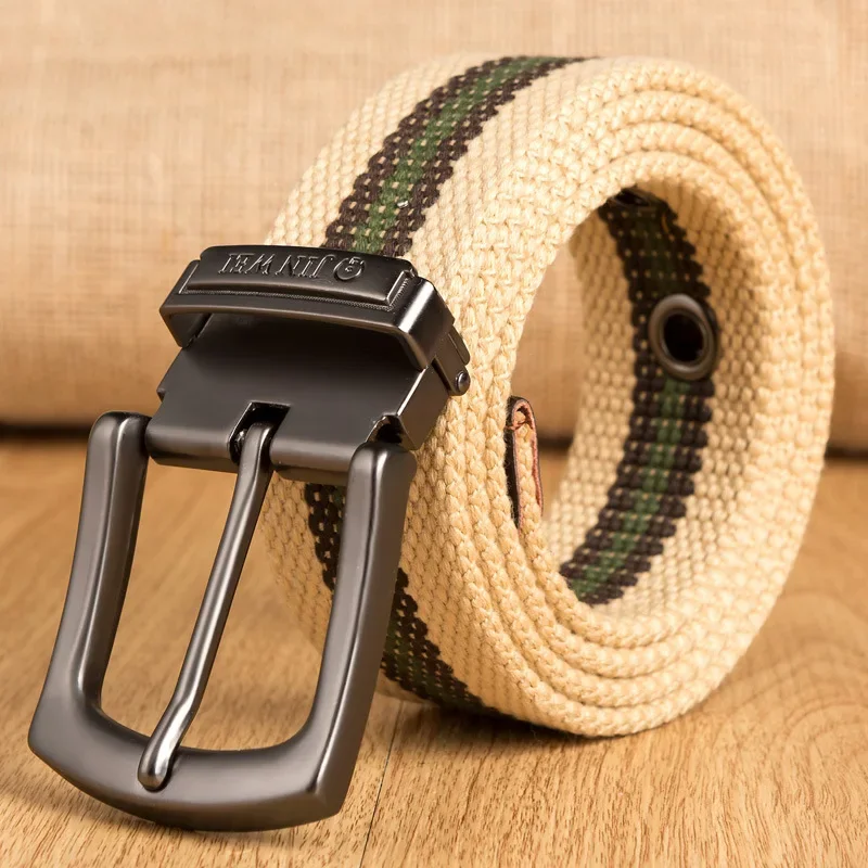 Ceinture militaire tactique en toile pour hommes, sangle de taille avec boucle ardillon métallique amovible, pour Sports de plein air, 130 140 150 160cm G696