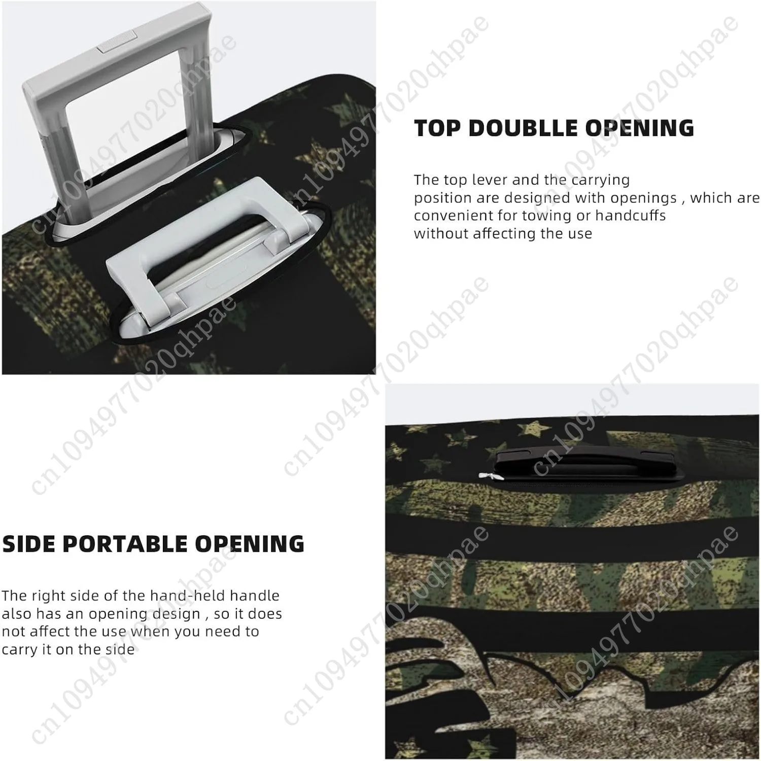 التمويه الصيد التكتيكية الغزلان كامو العلم الأمريكي غطاء الأمتعة مرونة قابل للغسل تمتد حقيبة حامي المضادة للخدش Trave