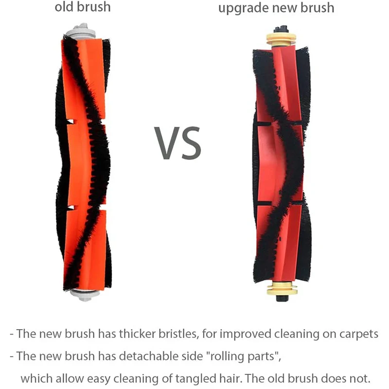 Roborock用の取り外し可能なメインブラシ,交換部品,ブラシアクセサリー,s6,s5,s5 max,2パック