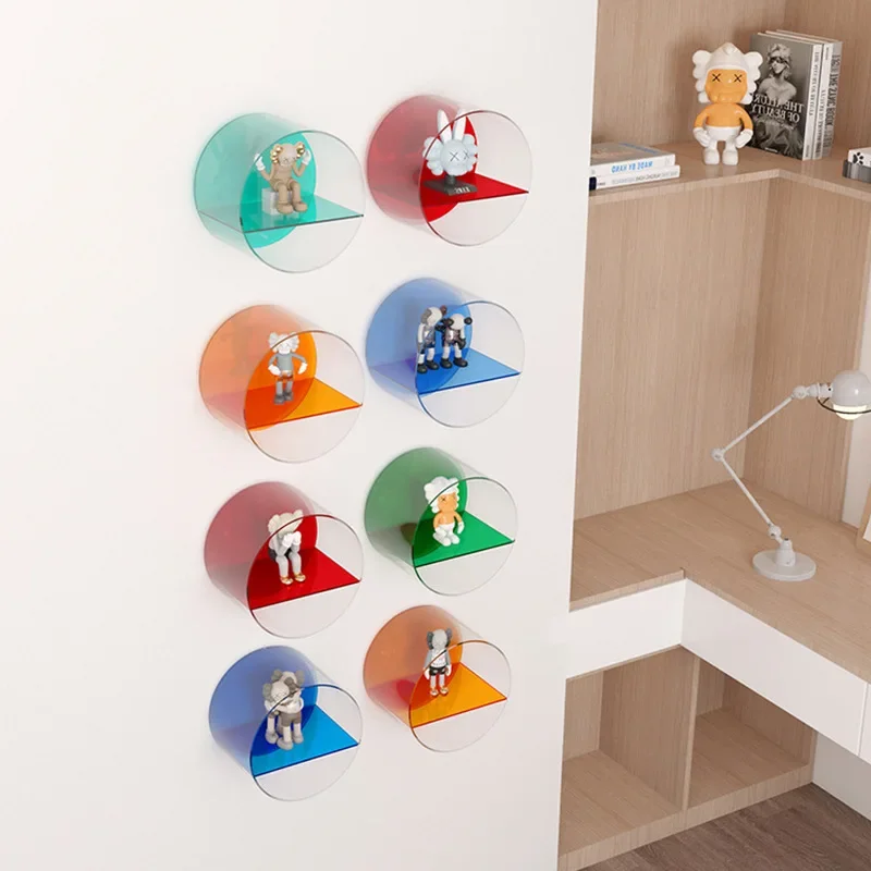 New Acrylic Color Hand Bag Doll Shelf Art Design Multi-functional Storage Display Wall Floating Shelf