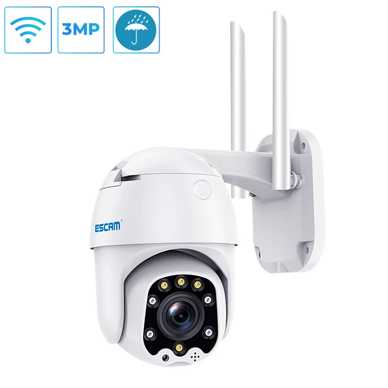 

ESCAM QF288 HD 3MP 1296P Full Color Wireless PTZ AI Humanoid Motion Detection Home Security CCTV Monitor WIFI IP Dome Camera