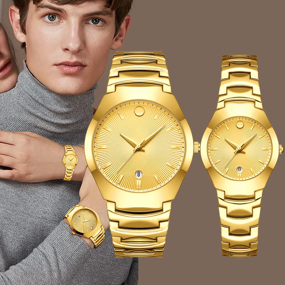 YaLaLuSi Stylish Minimalist Steel-Strap Bracelets for Men and Women Elegant Business Watches, Perfect as Gifts for Couples Reloj