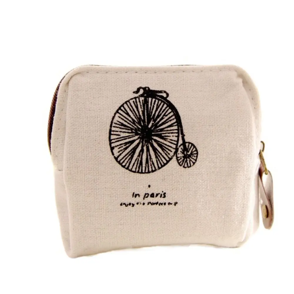

Paris Styles Cloth Retro Coin Purse Zipper Vintage Print Mini Cosmetic Bag Storage Mini Wallet Women Ladies