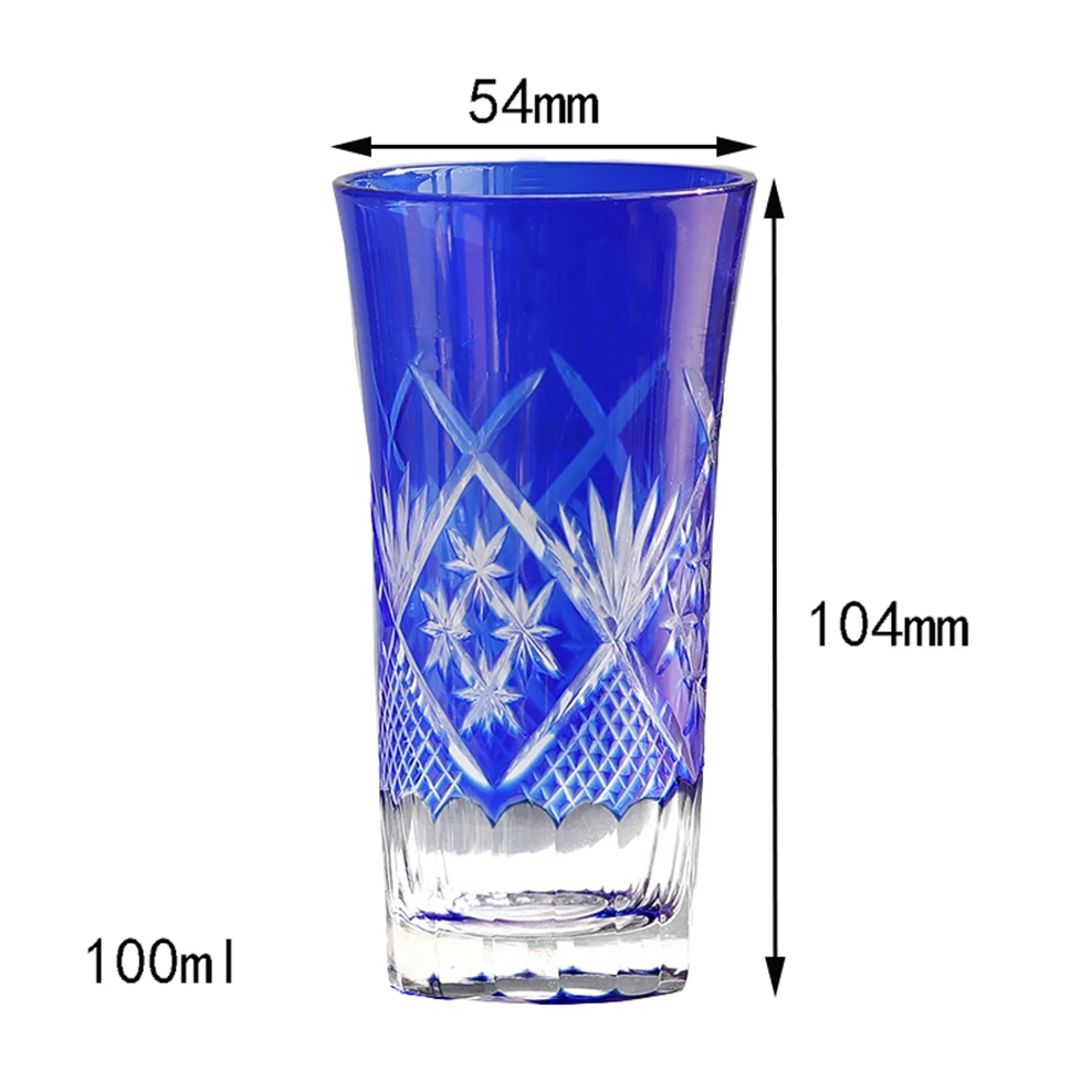 2PCS Japanese Style Liquor Wine Cup Hand Engraved Foreign Wine Whisky Glass Spirit Glass 100ml Wineglass For Drink