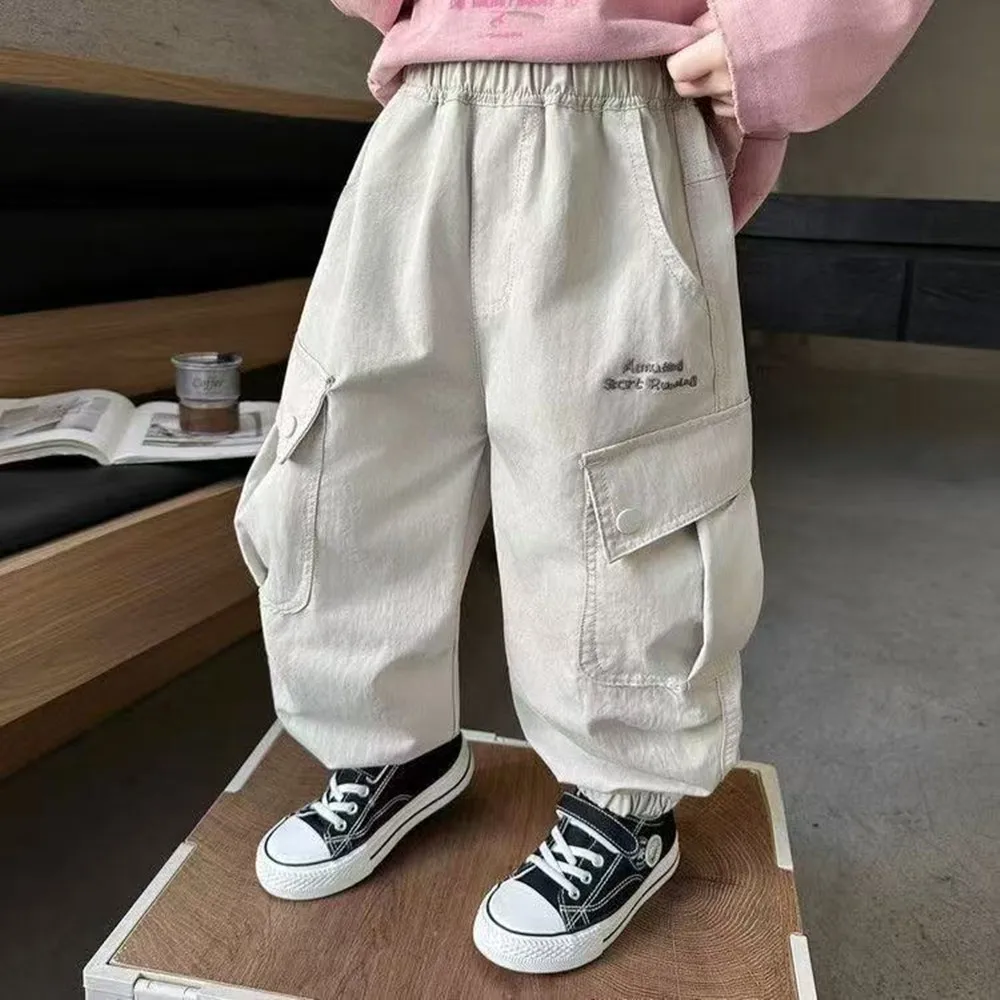 

Children's Casual Cotton Pants Spring Autumn New Style Loose Fashionable Trousers for Boys Comfortable Breathable