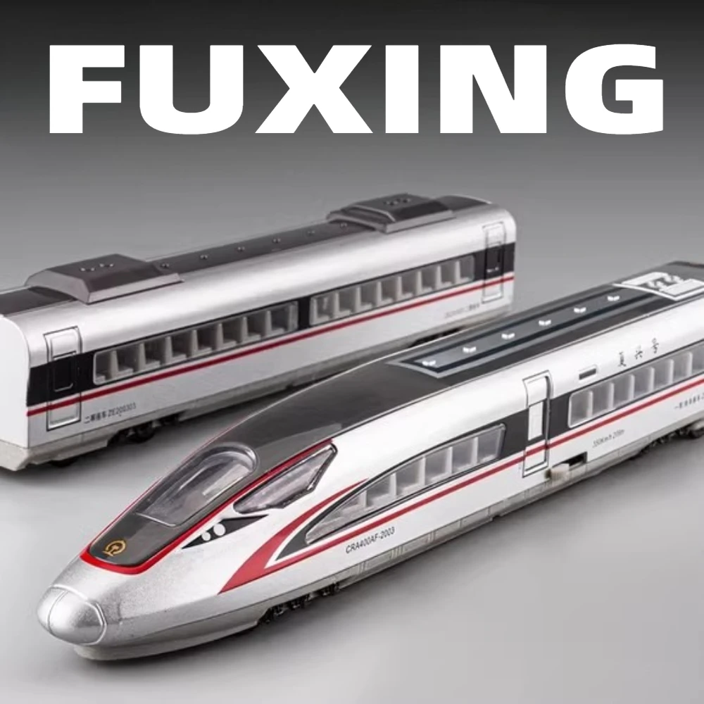 1:87 FUXING High-speed Rail Model Toy Car Alloy Diecast Electric Driving Magnetic Connection Subway Train Ornaments Kids Gifts