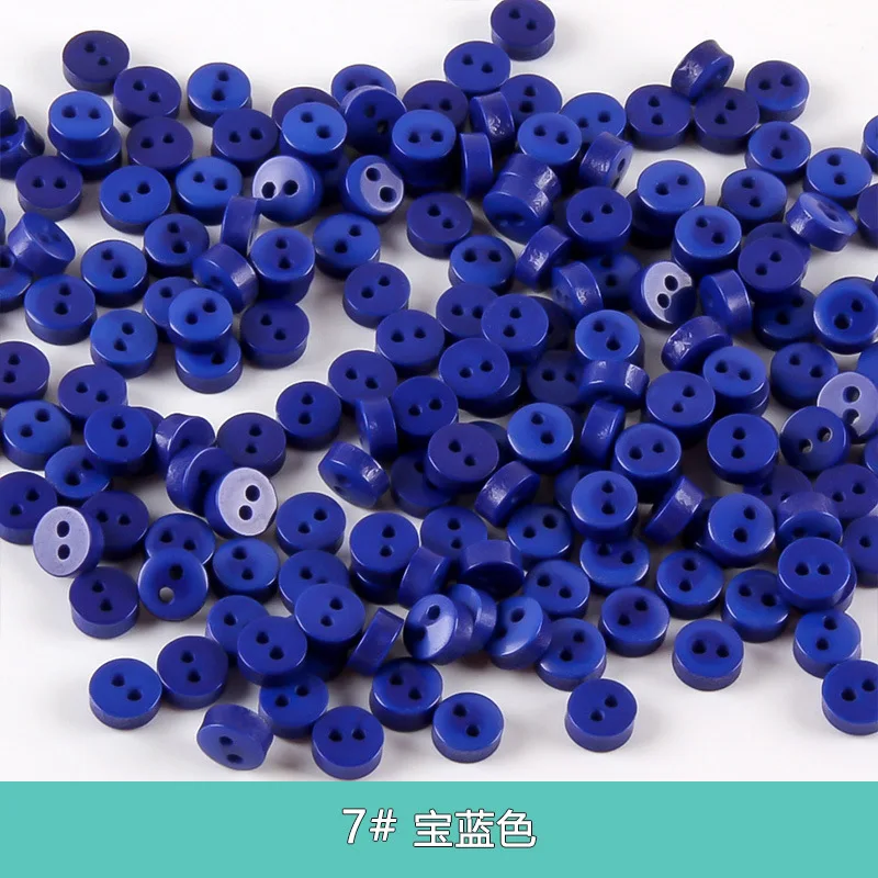 100Pcs 6mm Mini Resin Buttons Colorful Kid\'s Apparel Sewing Accessories Two Holes DIY Scrapbooking