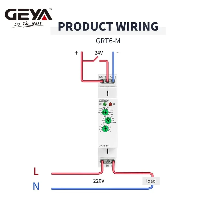 Picture 6: GEYA 10A Multifunction Delay ON Off Time Relay 10 Function Choices AC/DC24V-240V 1 Output Control Relay 0.1s-10 Days Adjustable