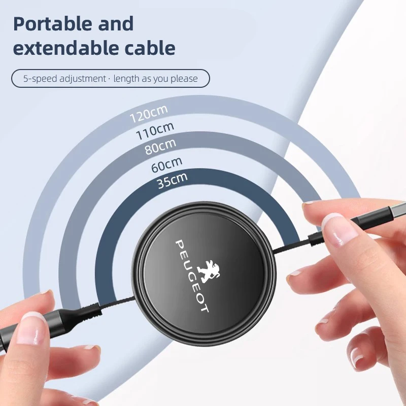 تصفيف السيارة 3 في 1 USB كابل شحن سريع لبيجو 208 3008 308 2008 207 107 508 607 106 406