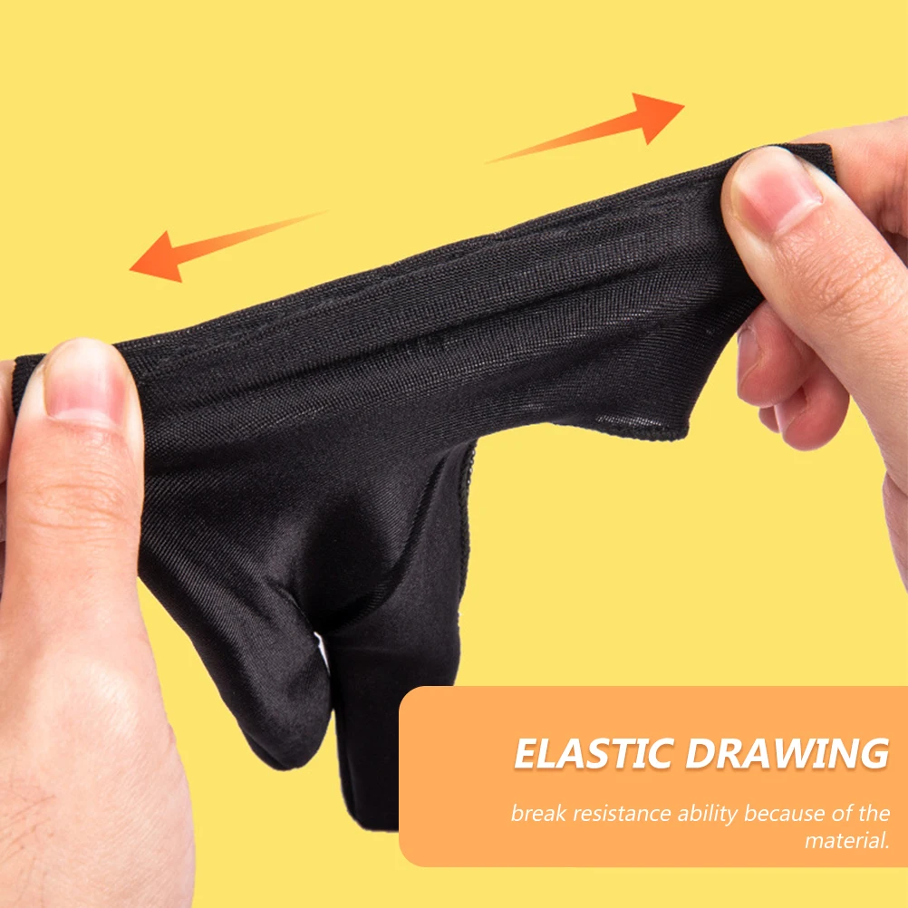 

3 Pcs Black Art Gloves for Drawing Tablet Lightweight Durable Anti pollution Sketch Elastic Mittens for Artists Painting