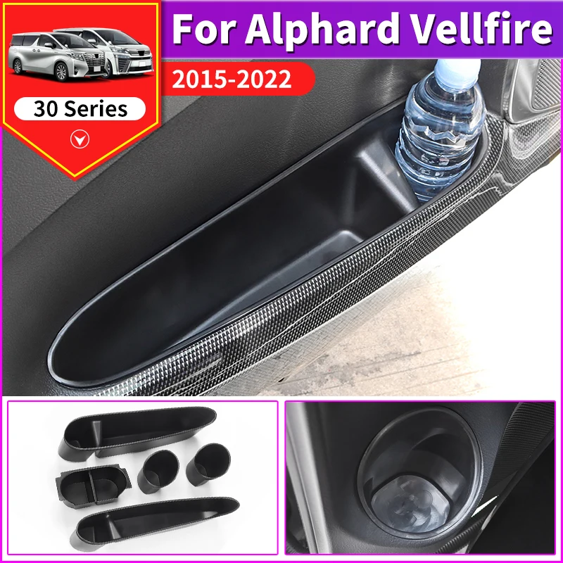 2015-2021 For Toyota Alphard Vellfire 30 Interior Car Storage Grid Water Cup Box Modification Trash Can Car Supplies Alphard