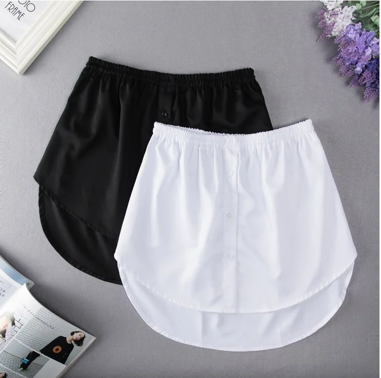 

5XL Women Fake Shirt Irregular Skirt Blouse Tail Hem Detachable Underskirt A Shirt False Mini Skirt Fake Hem Half-body Skirts