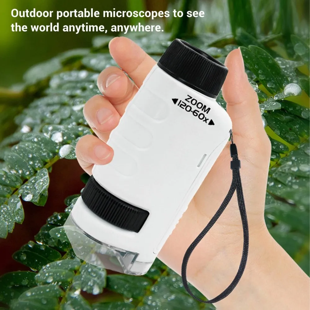 60X-120X Kit microscopio portatile Microscopi da laboratorio portatili Scienze biologiche Educativi Impara i giocattoli per il regalo dei bambini