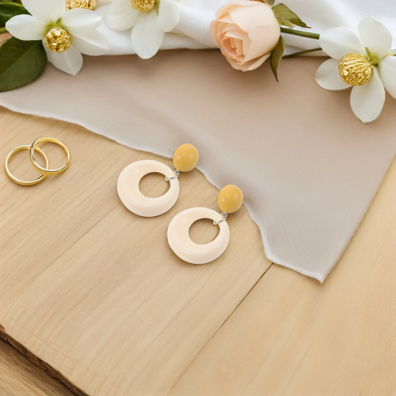 

Round Circle Earrings for Women Simple Geometric Acrylic Drop Statement Elegant Lightweight Hoop 70s Summer Minimalist