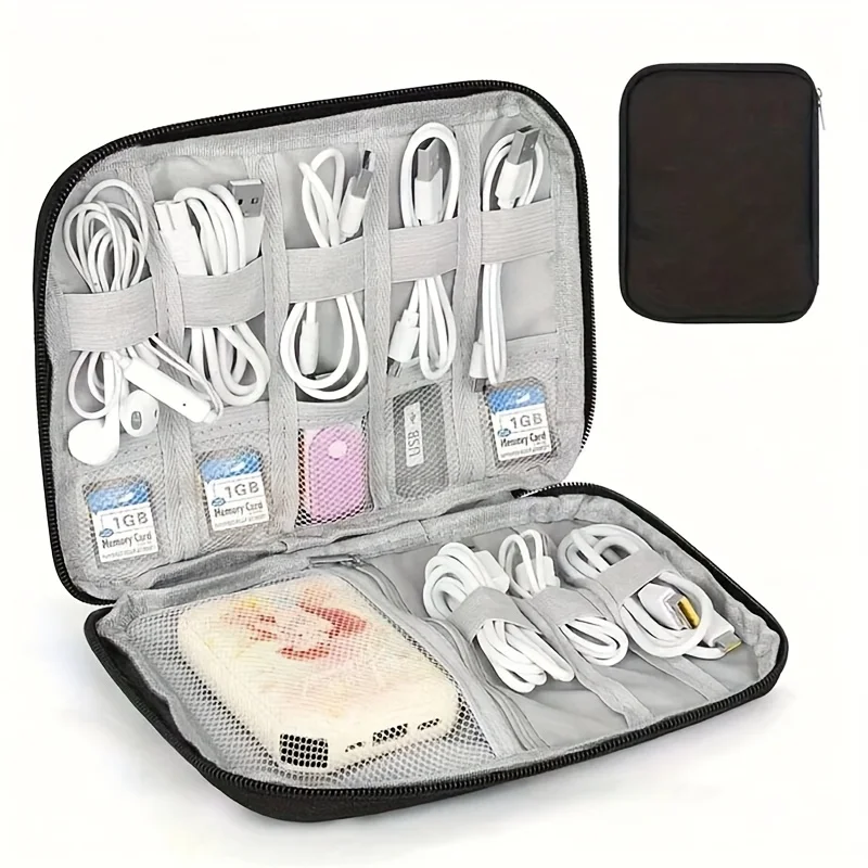Cable Storage Bag Waterproof Digital Electronic Organizer Portable USB Data Line Charger Plug Storage Bag Travel Cable Organizer