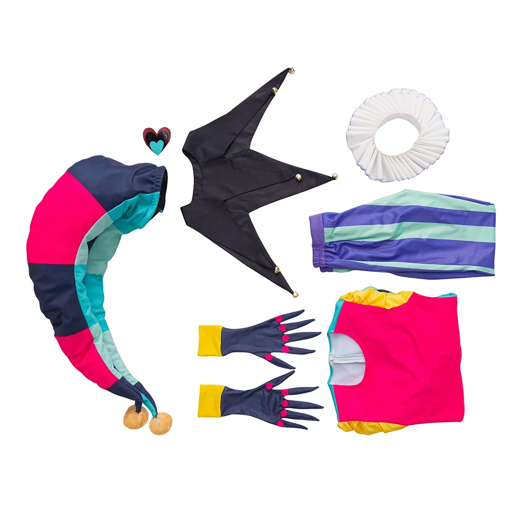 

Masquerade Fizzarolli Cosplay Costume Tops Pants With Hat Neckwear Gloves Full Set Halloween Carnival Costumes Role-play Props