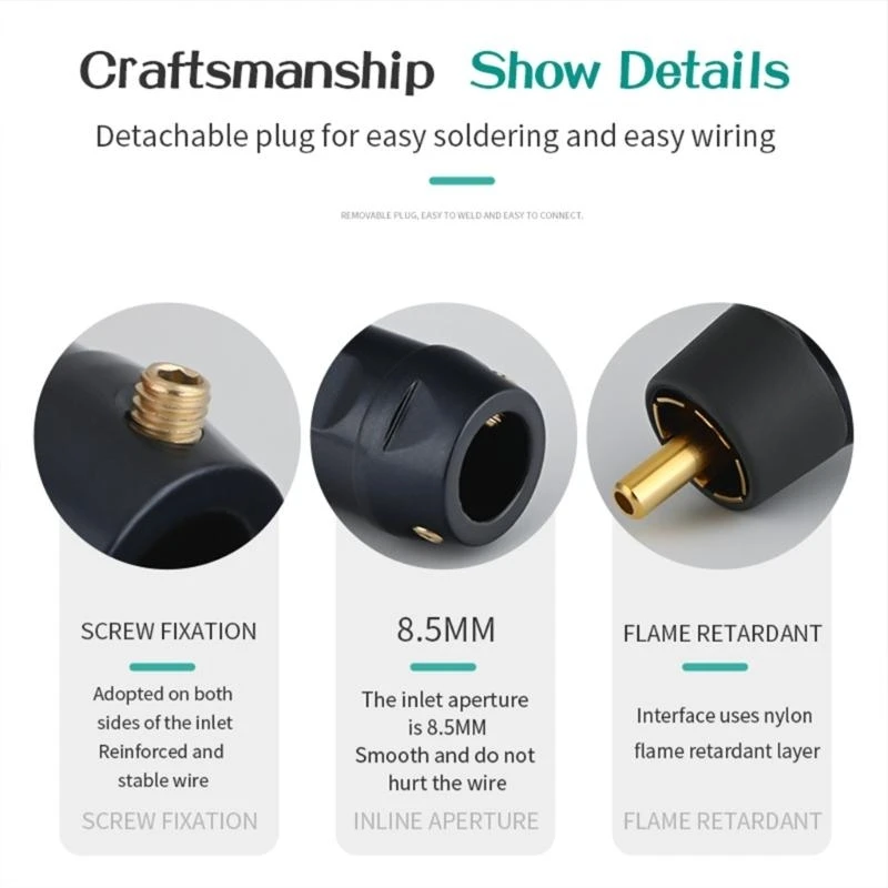 4pcs Prises auditives masculines avec finition dorée Cuivre idéal pour HIFI Auditoire bricolage K1KF