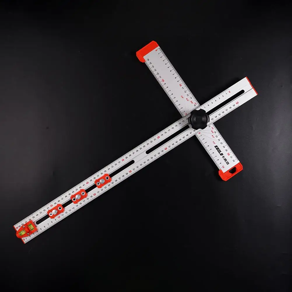 2 In 1 60CM High Precision Angle Ruler Woodworking Scribe Drawing Marking Gauge Crossed-Cut T-type Ruler Measuring Tools