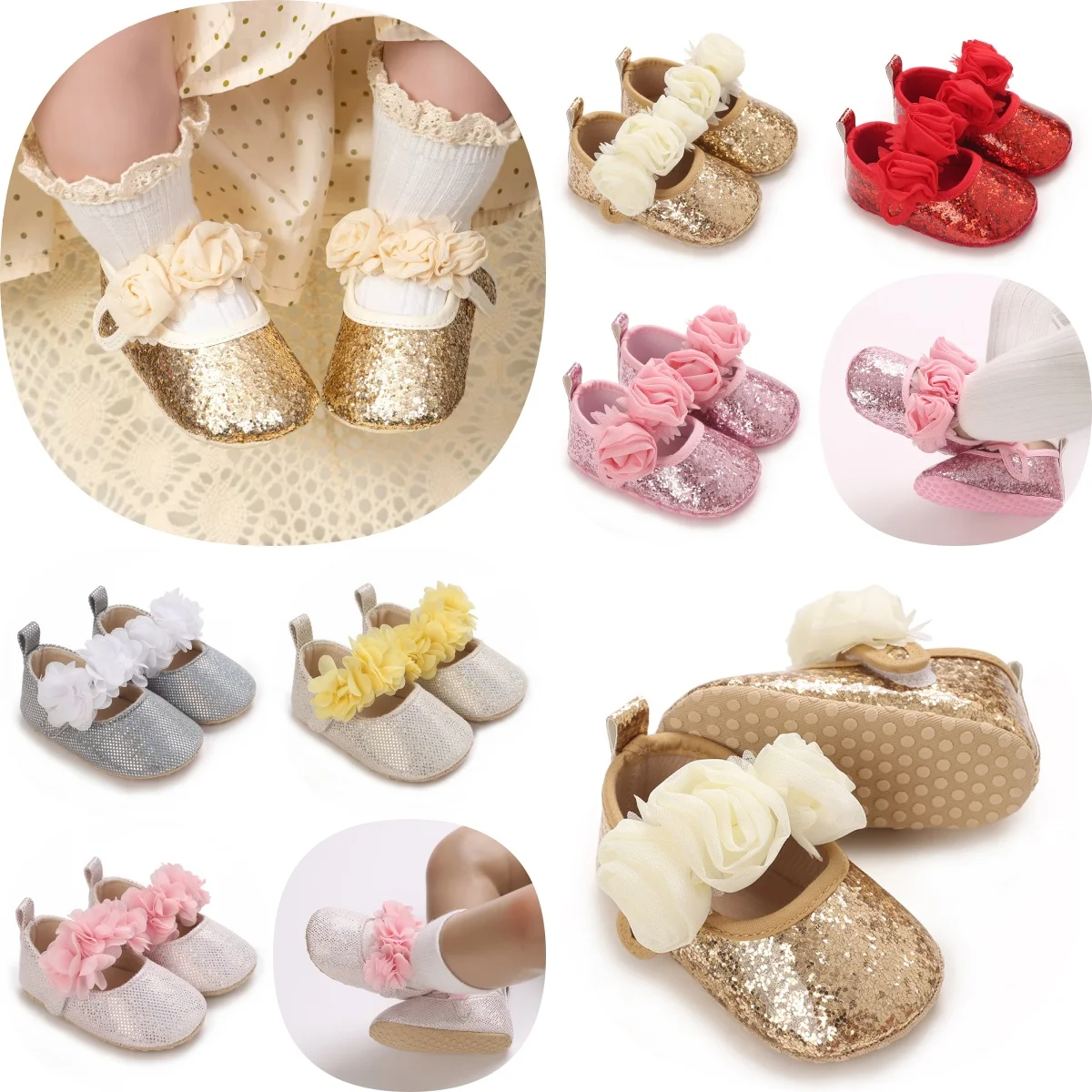 

Sweet 0-18M Baby Girl Cute Moccasins Soft Bottom Pattern PU Leather Flat Shoes First Walkers Spring and Autumn Anti slip Shoes