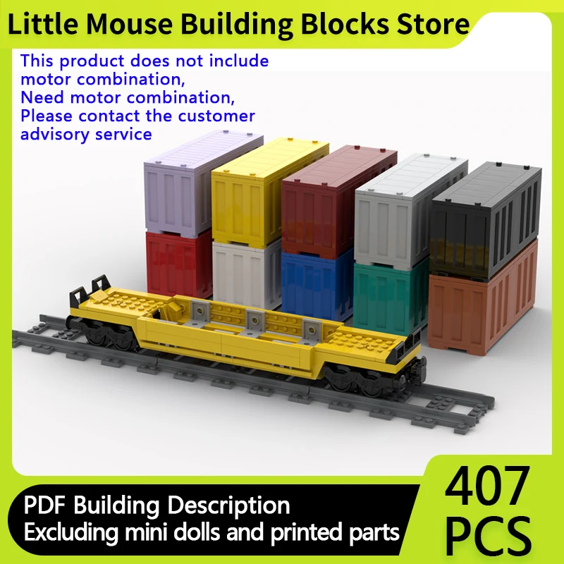 City Car Model MOC Building Bricks TTX Intermodal Well Car Modular Technology Gifts Holiday Assemble Toys Suit Display
