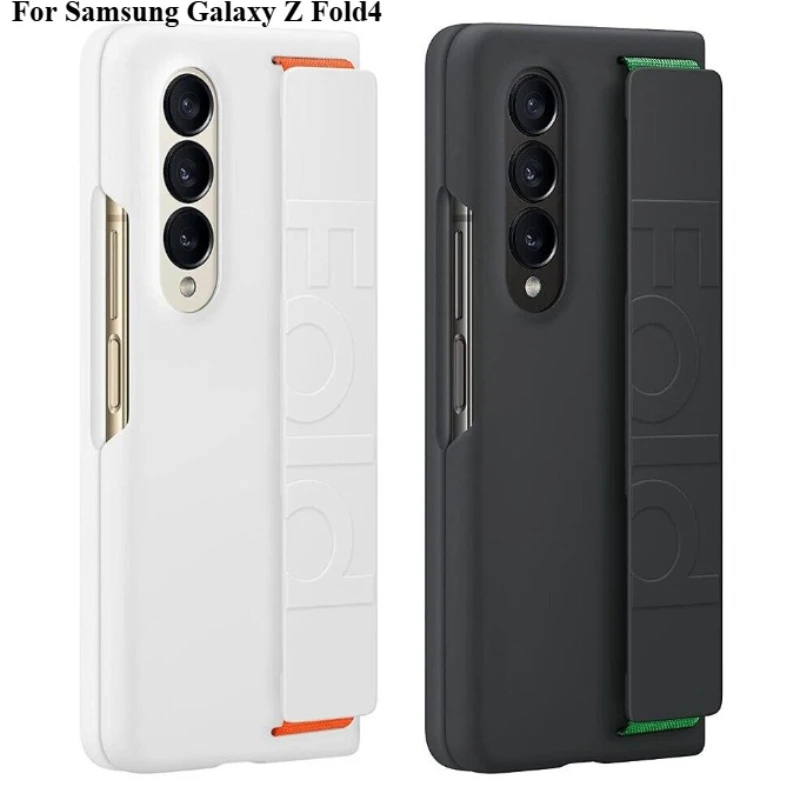 

Silicone Grip Cover Protective Case For Samsung Galaxy Z Fold4 Phone Case With Finger stra[